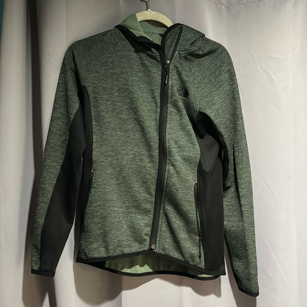 Rarely worn, fuzzy North Face zip up jacket